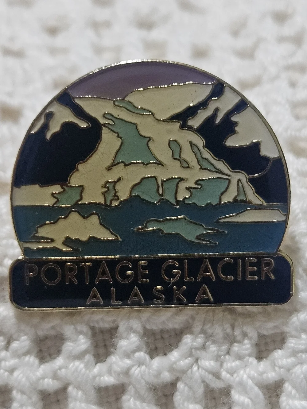 Portage Glacier Alaska Enamel Pin - Glacier Scene